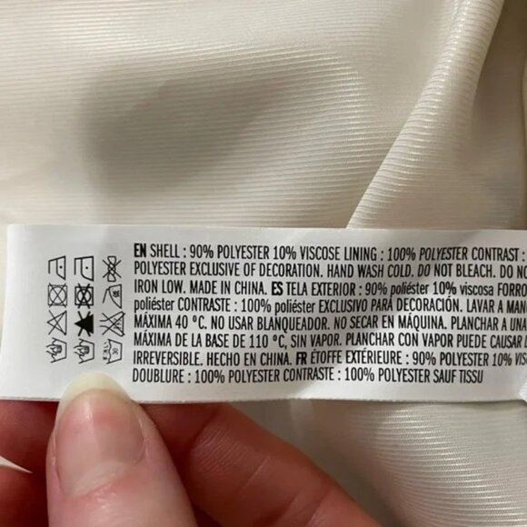 New Endless Rose Colorblock Midi Coat Ivory Grey XS $190 - Picture 5 of 6